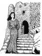 Dibuixos I<br> : Adelaïa d'Avinyó a Queribús. Autor: Jordi Bibià Dibuixos I<br> : Adelaïa d'Avinyó a Queribús. Autor: Jordi Bibià