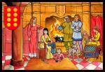 Dibuixos I<br> : Recreació d'una escena familiar d'uns Montcada. Autor: Jordi Bibià Dibuixos I<br> : Recreació d'una escena familiar d'uns Montcada. Autor: Jordi Bibià