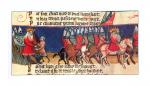 Trobadors, literatura romànica i cronistes<br>La Chanson de Roland: La història es desenvolupa arrel del fet històric de la derrota de Carlemany al Pirineu navarrès l’any 778, tot i els nombrosos components fantàstics i meravellosos que fan que la seva historicitat sigui dubtosa. El text més antic és el <em>manuscrit d’Oxford</em>, datable entre els anys 1130-1150 i és considerada un dels més destacats exemples de l’èpica medieval. Il·lustració pertanyent a una edició del s. XIV. Trobadors, literatura romànica i cronistes<br>La Chanson de Roland: La història es desenvolupa arrel del fet històric de la derrota de Carlemany al Pirineu navarrès l’any 778, tot i els nombrosos components fantàstics i meravellosos que fan que la seva historicitat sigui dubtosa. El text més antic és el <em>manuscrit d’Oxford</em>, datable entre els anys 1130-1150 i és considerada un dels més destacats exemples de l’èpica medieval. Il·lustració pertanyent a una edició del s. XIV.