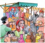 Dibuixos II<br>: Dibuix d'un mercat medieval Autor: Jordi Bibià Dibuixos II<br>: Dibuix d'un mercat medieval Autor: Jordi Bibià