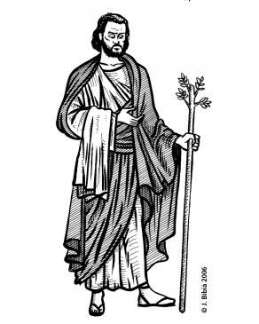 14.5.2004 Josep d'Arimatea. Personatge bíblic que s'ocupà del cos de Jesús després de la seva mort. Una de les llegendes li atribueix l'arribada a les terres d'Irlanda amb el suposat Sant Graal.                         -  Jordi Bibià