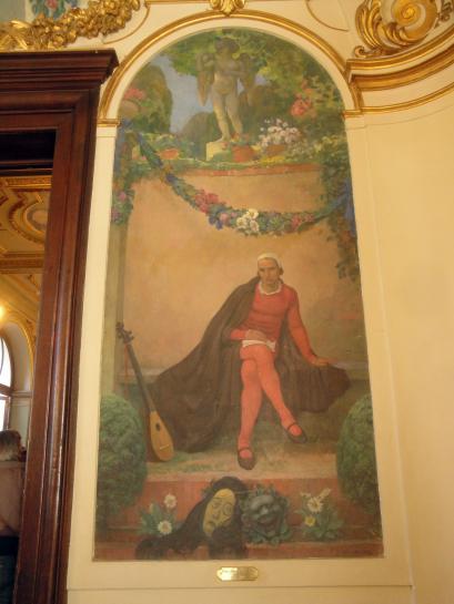 7.9.2011 Pintura localitzada a l'interior del Capitoli. En aquesta, no podia faltar la representació del poeta.  Tolosa del Llenguadoc -  Jordi Bibià