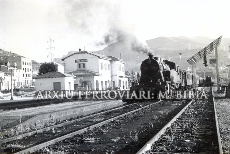 6.5.1958 Línia de la Pobla-Lleida  Estació de la Pobla de Segur -  Miquel Bibià