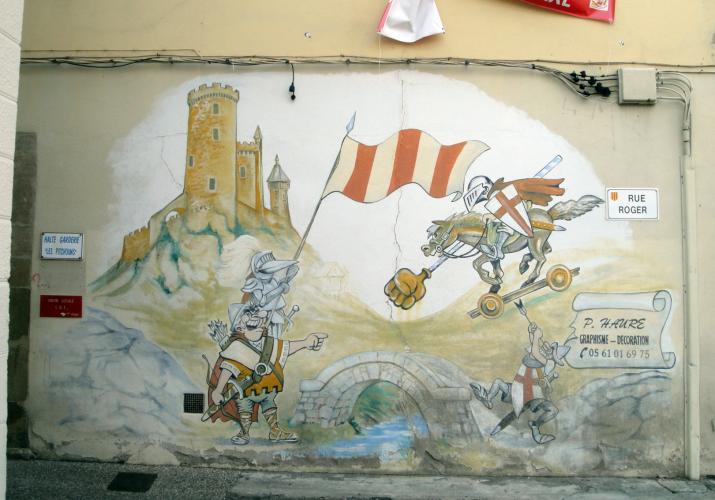 29.7.2018 Un mural urbà.  Centre de Foix. -  Jordi Bibià