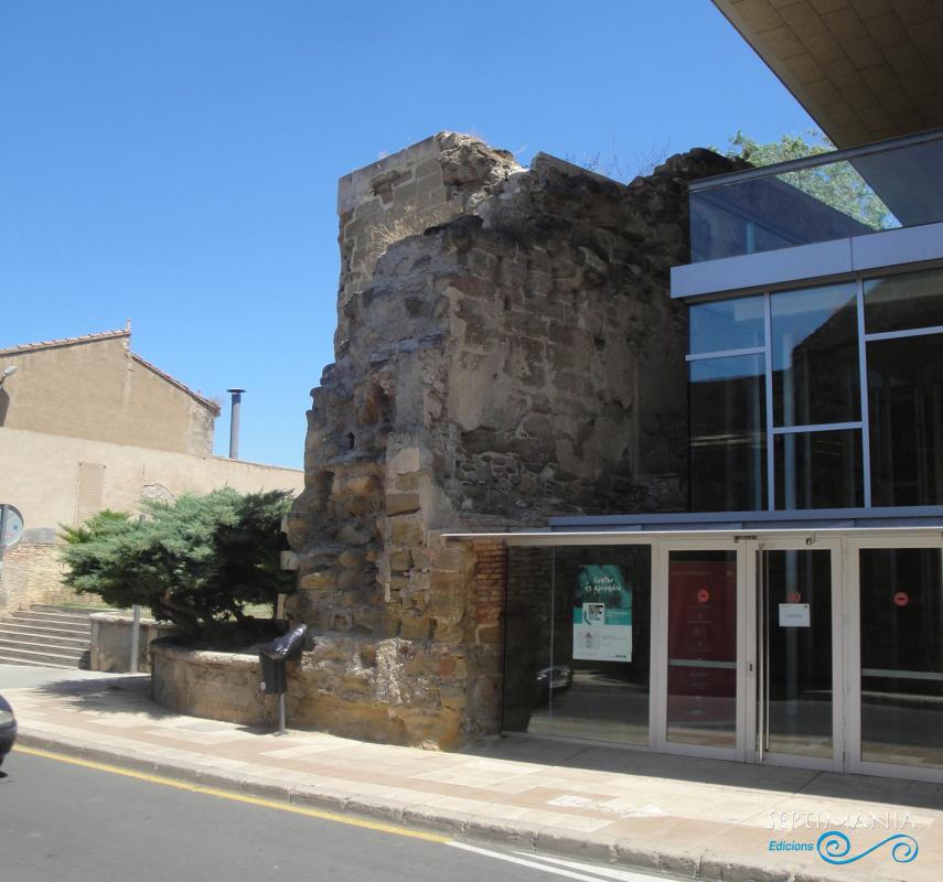 13.7.2021 Restes de la muralla que tot sembla indicar arribaven fins a l'absis.  -  J. Bibià