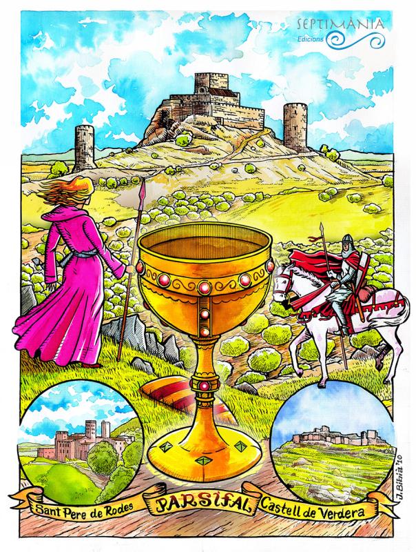 22.11.2021 Il·lustració que relaciona el castell amb el Sant Graal.  -  J. Bibià