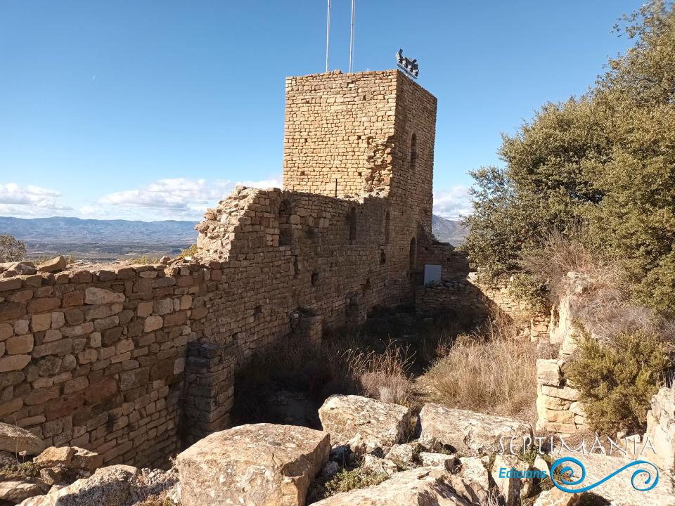 29.3.2024 Torre de defensa i muralles que defensen el segon espa previ a l'accés al castell.  -  J. Bibià