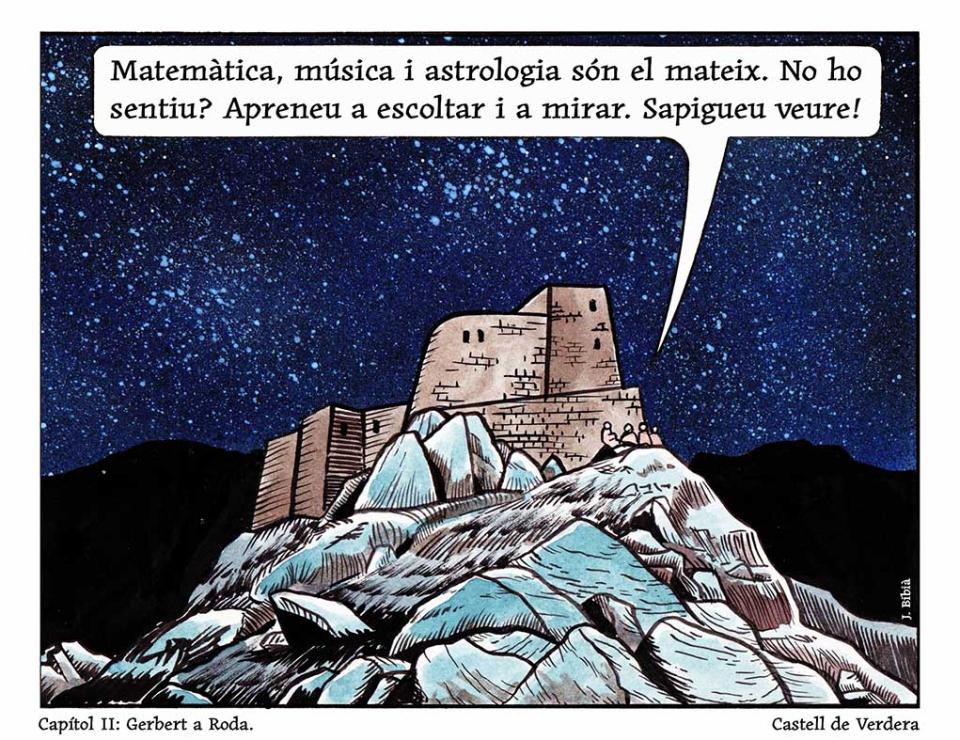 30.1.2025 Vinyeta d'adaptació en còmic de Cercamón.  Castell de Verdera. -  J. Bibià