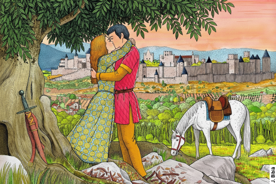 17.12.2025 Stampa romàntica.  Carcassona amb les dues muralles. -  J. Bibià