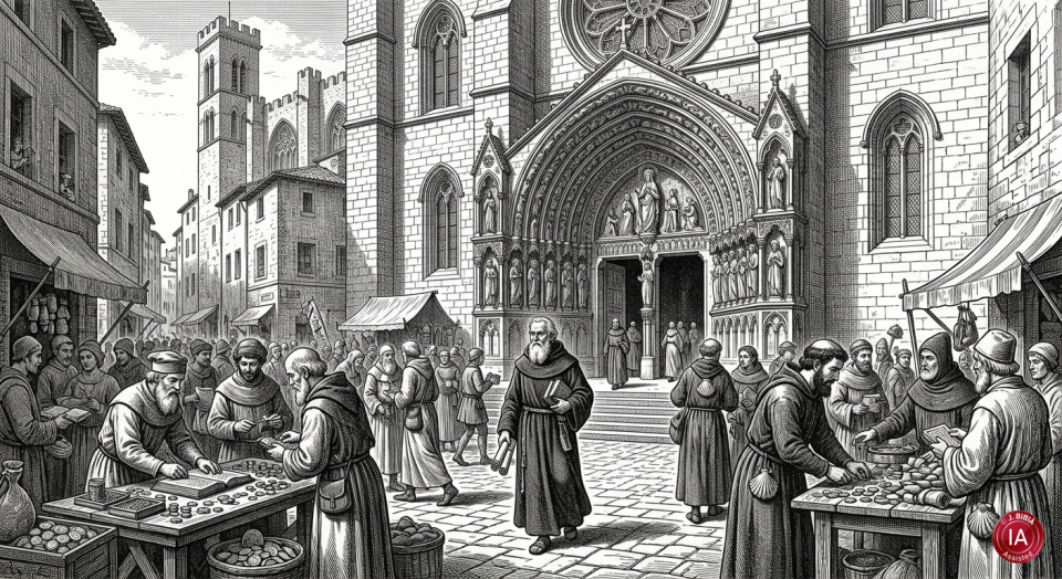17.4.2026 Ramon Llull a la plaça de l'església de Nostra Senyora de les Taules.  Montpeller. -  J. Bibià