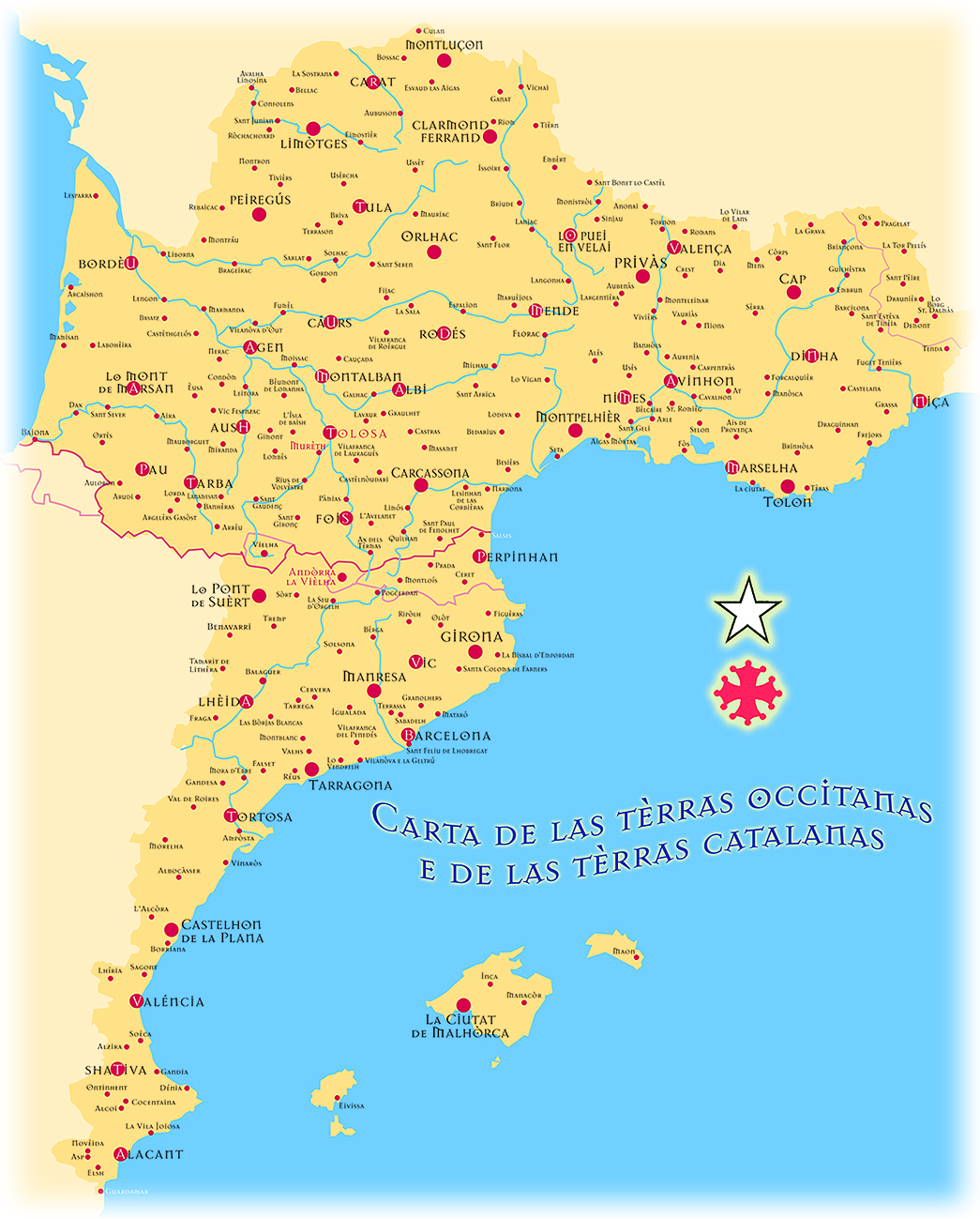 29.01.2011 Mapa d'Occitània, Catalunya, València i les Illes avui.  -  Jordi Bibià