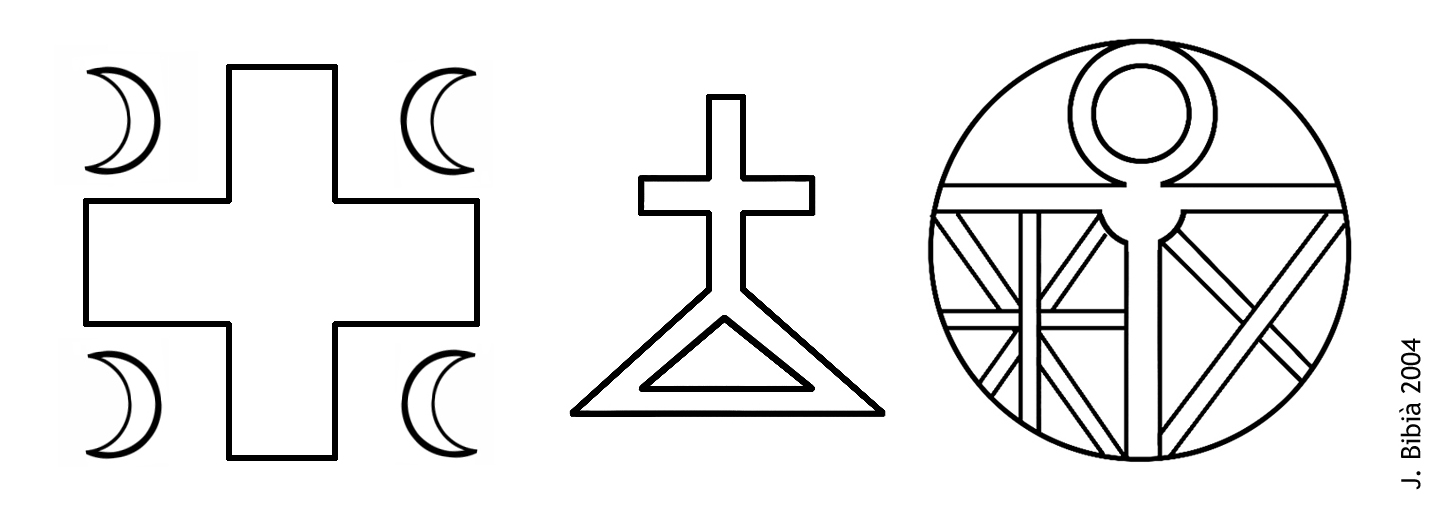 06.05.1958 Símbols observats en algunes fitxes o medalles metàl·liques de l'època.   Museu de Montsegur -  Jordi Bibià