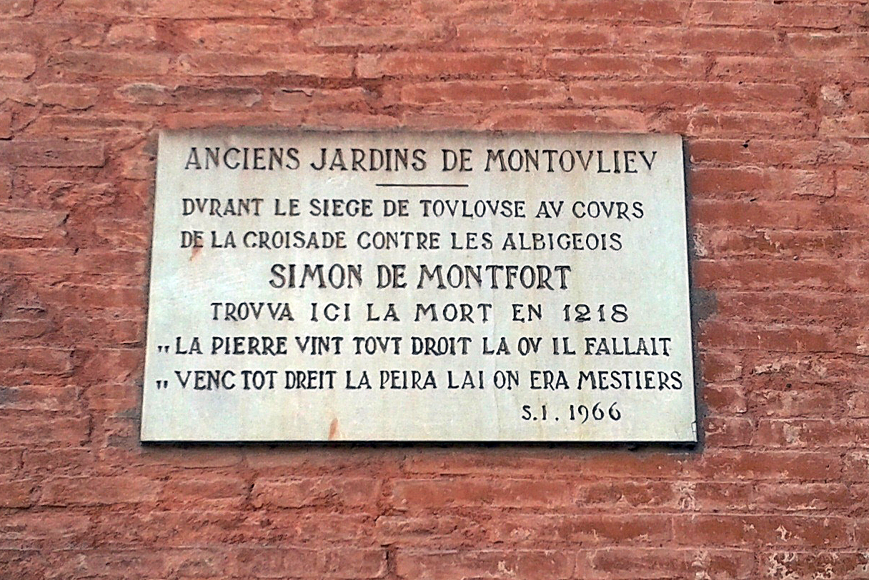 19.06.2012 Placa commemorativa del lloc i del moment de la mort de Simó de Montfort  Jardins de Montoliu -  Tomàs V. Alonso