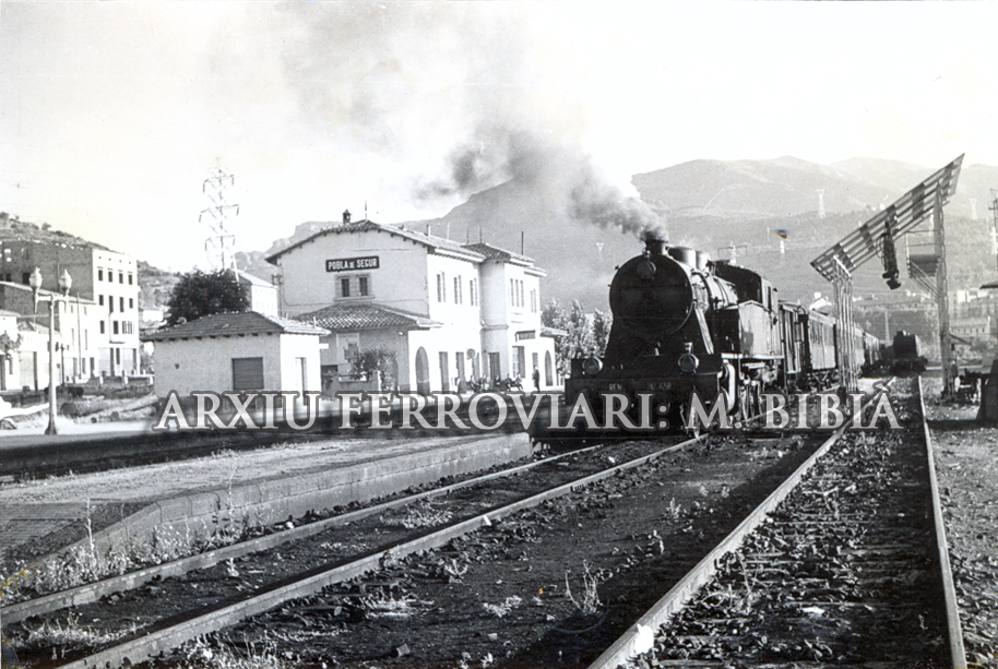 06.05.1958 Línia de la Pobla-Lleida  Estació de la Pobla de Segur -  Miquel Bibià